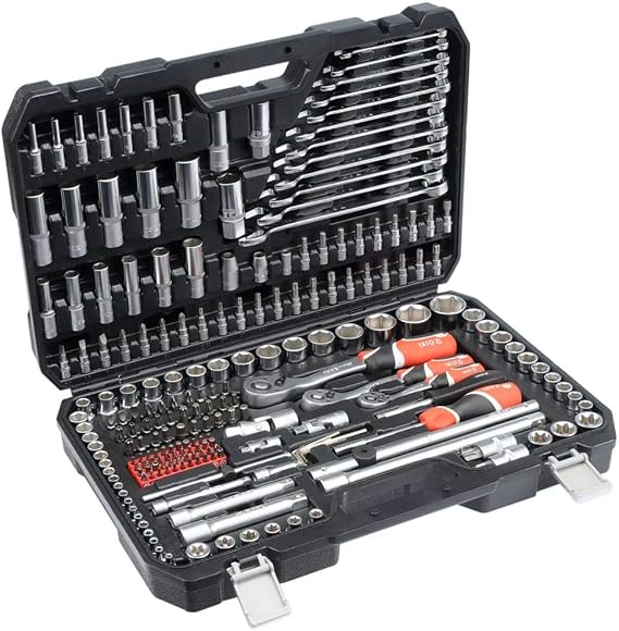 Yato YT-38841 216-Piece Socket Spanner Set 1/4 Inch, 3/8 Inch and 1/2 Inch