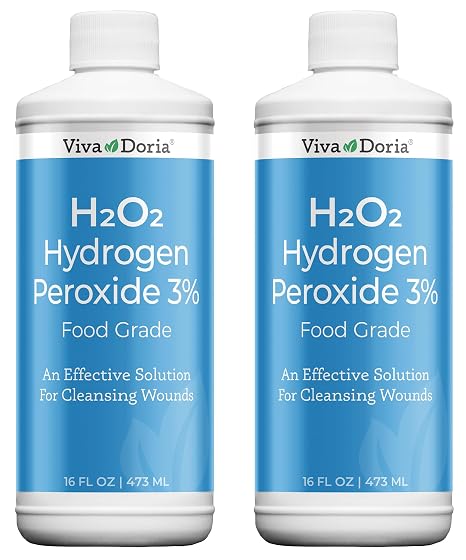 Viva Doria Hydrogen Peroxide 3 Percent, Food Grade, 3% Hydrogen Peroxide Food Grade, 16 Fluid Ounce (2 Pack)
