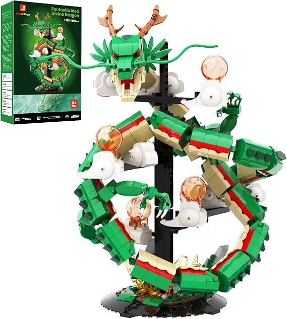 JMBricklayer Dragon Building Set for Adults with Lights, 1826 PCS