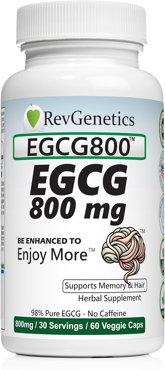 REVGENETICS EGCG 800-800 mg 98% Pure - No Caffeine