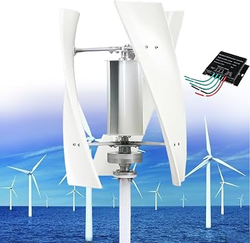 14000W Vertical Wind Generator, 3-Blade Home Magnetic Levitation Vertical Wind Turbine, Waterproof Charge Controller - for Home Use,White-24V