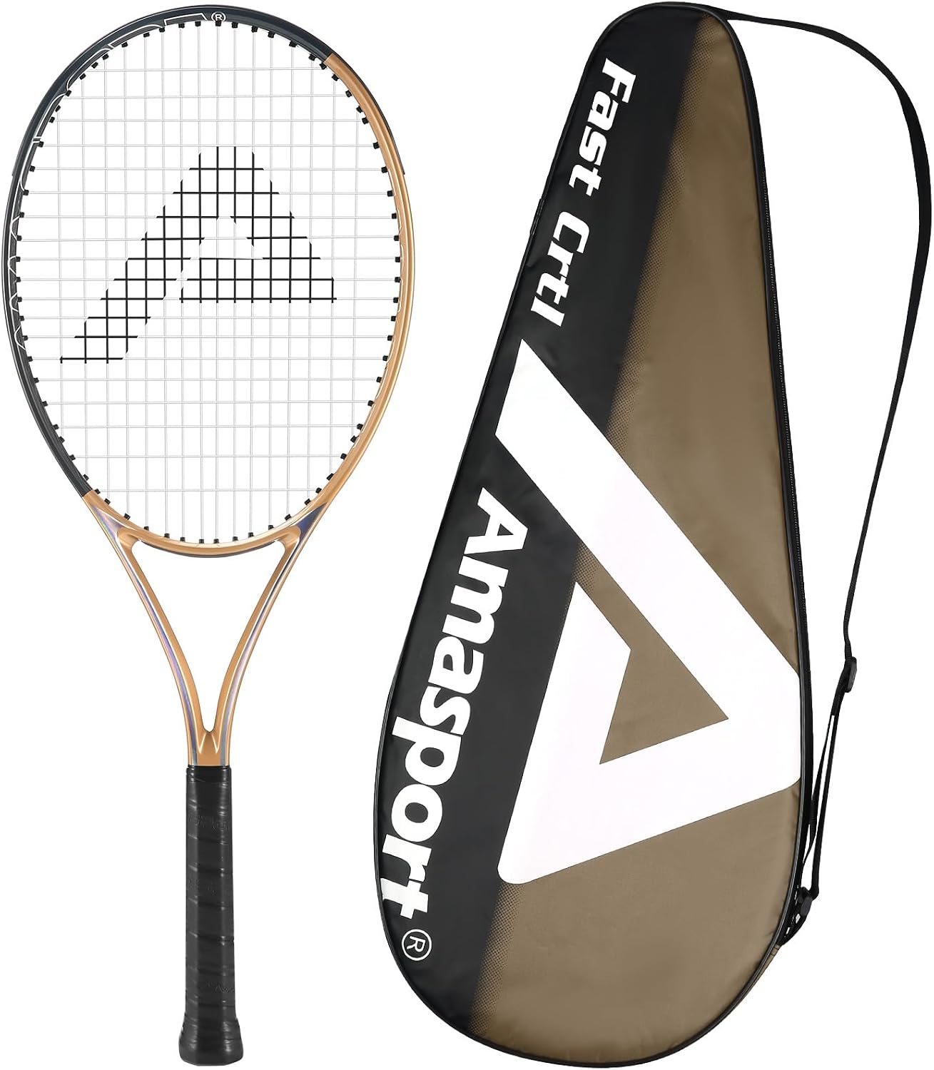 AMA SPORT Adult Tennis Racket - Pre-Strung Light Balance 27 inch Tennis Racquet for Women and Men Grip Size 2-4 14"