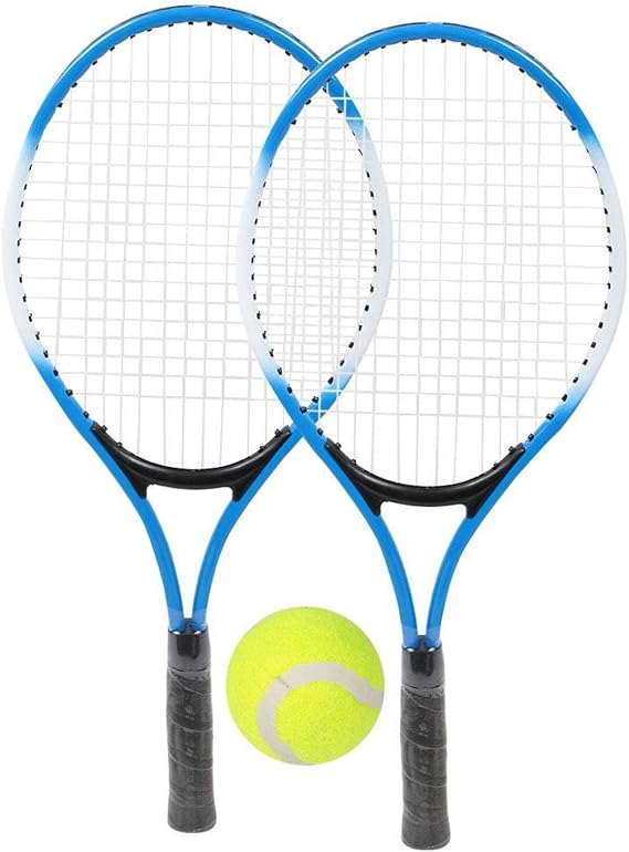 Tennis Racket Set for Kids - 2 Rackets 1 Soft Ball 1 Carry Bag - Beginner Exercise Set for Toddlers Indoor and Outdoor (Blue)