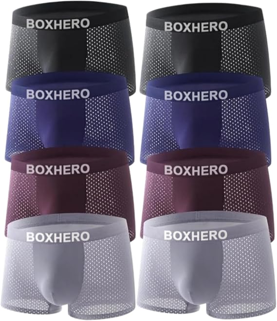 Boxhero Bamboo Mens Underwear Boxer Briefs Built-in with 3D Pouch Comfortable Underwear for Men