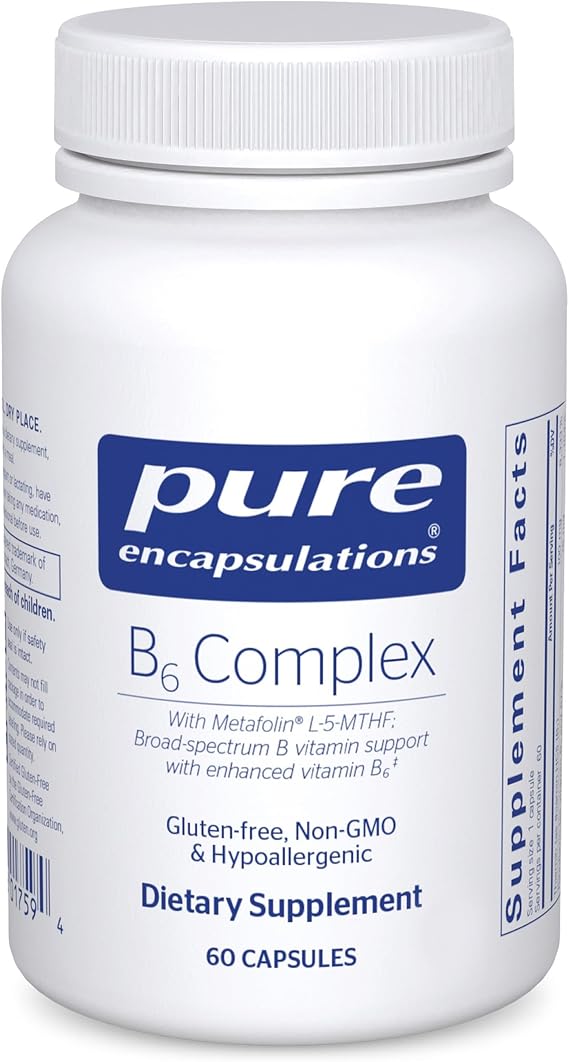 Pure Encapsulations B6 Complex, 60 Capsules | Supports Nervous System and Brain Health*, Includes B Vitamins, Contains Enriched Vitamin B6, Non-GMO and Gluten-Free