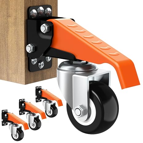 Ronlap Workbench Casters Wheels Kit Retractable Casters Set of 4, 660Lbs