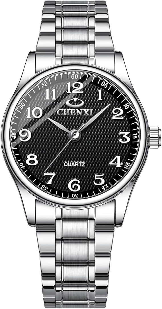 JewelryWe Watches Men Women Analogue Quartz Wrist Watch 30 m Waterproof Stainless Steel Bracelet Business Casual Watch with Luminous Hands and Watch Tool Various Models
