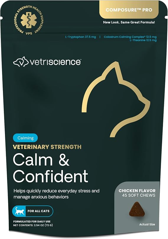 VetriScience Veterinary Strength Calm & Confident Chews, 45 Count