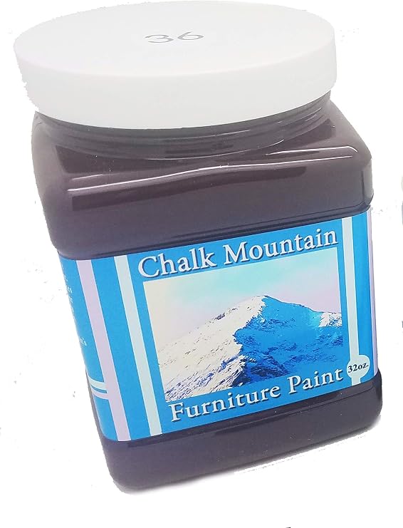 Chalk Style All-in-One Paint: Eco-friendly, matte finish for furniture, home decor, cabinets, and crafts. Low voc and odor. 32oz #36 Dark Plum