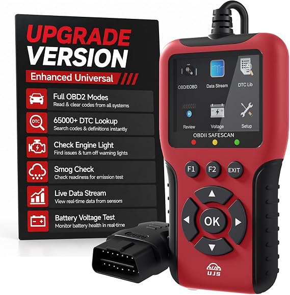 Safescan OBD2 Scanner Enhanced Universal, Car Diagnostic Tool(Red)