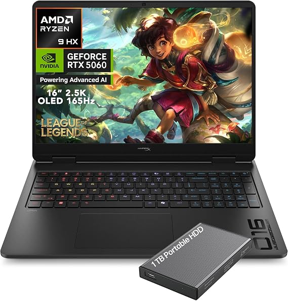 HP HyperX OMEN Gaming Laptop 2026, Ryzen 9 8940HX, NVIDIA GeForce RTX 5060