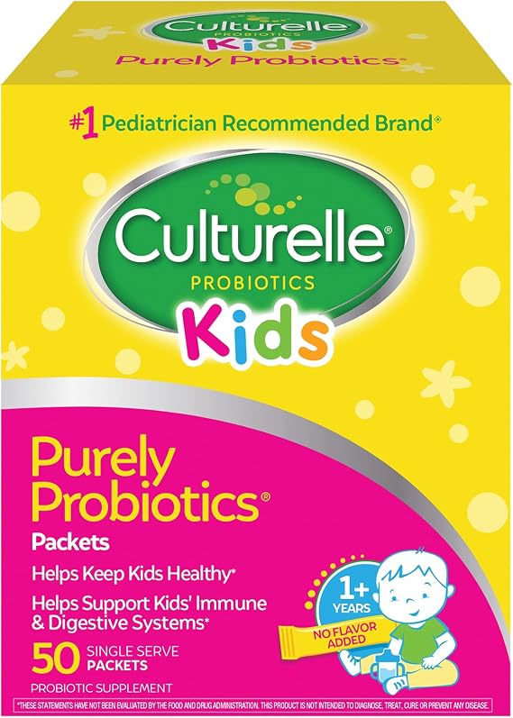 Culturelle Kids Packets Daily Probiotic Supplement | Helps Support a Healthy Immune & Digestive System* | #1 Pediatrician Recommended Brand | 50 Single Packets | Package May Vary