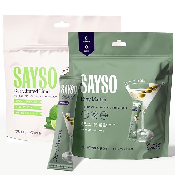 SAYSO Dirty Martini Sticks & Dried Limes Bundle