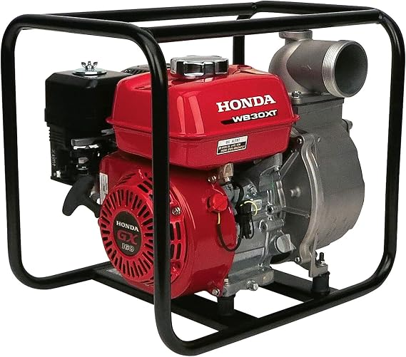 Honda WB30 3-Inch General Purpose Water Pump, Gas Powered Water Pump, Filters Solids Larger Than 5/16 Inch, 290 Gallons per Minute Capacity, Commercial-Grade Engine, Heavy Duty Frame (WB30XT3A)