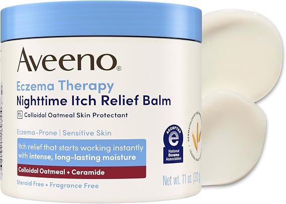 Aveeno Eczema Therapy Nighttime Itch Relief Balm,Fragrance-Free, 11 oz