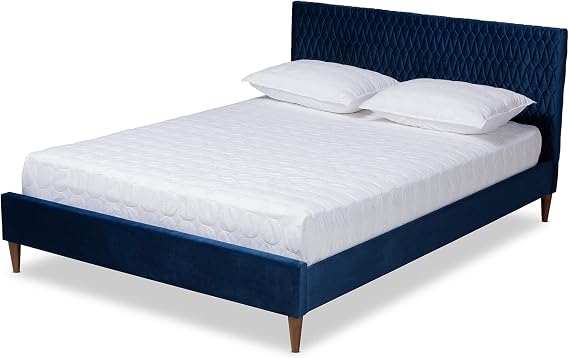 Baxton Studio Bed, Double, Blue