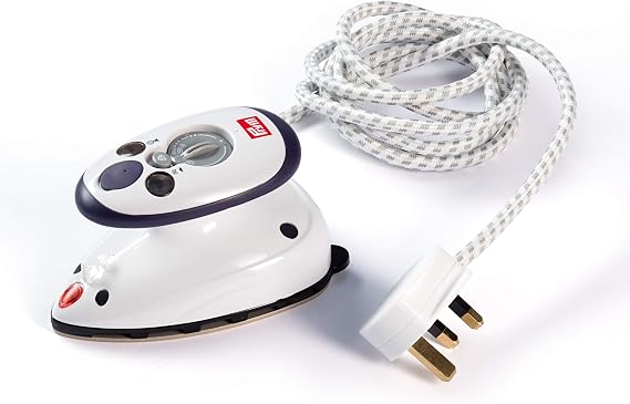 PRYM_611916-1 Steam Iron Mini with UK Plug, White, 19 x 17 x .95 cm