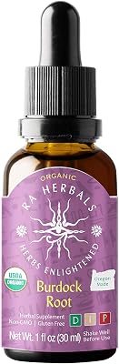 Ra Herbals Organic Burdock Root Liquid Extract - Detox Support - 1 fl oz
