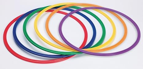 S&S Worldwide 36 inch Flat Agility Rings Hoop, Assorted Colors