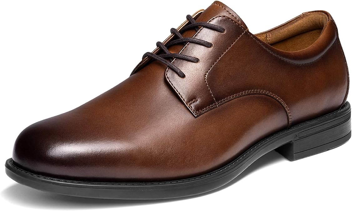 Bruno Marc Men's Leather Lace-Up Shoes Classic Models Comfortable Oxfords Business Suit Shoes