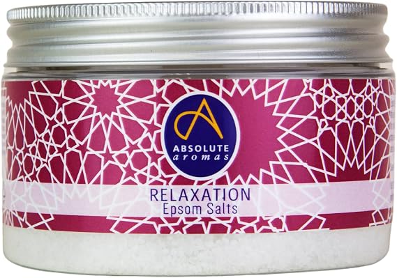 Absolute Aromas Epsom Bath Salts - Magnesium Sulphate Infused with 100% Pure Essentials Oils (Relaxation, 300g)