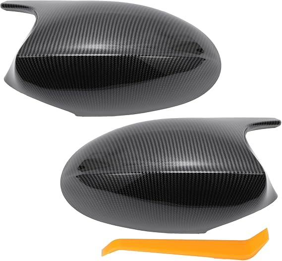 X AUTOHAUX Car Rearview Mirror Cover Cap Black for BMW 1 E87