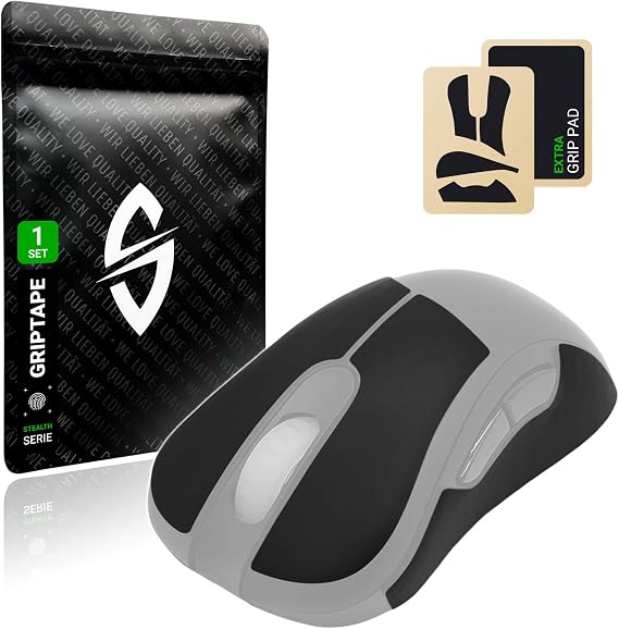 SensoryBoost Mouse Grip Tape - Compatible with BenQ Zowie EC1-A, EC2-A (Includes Cut Pad) Sweat-Absorbing, Extremely Non-Slip & Ultra Thin (0.5mm) - Residue-Free - Gaming Accessories