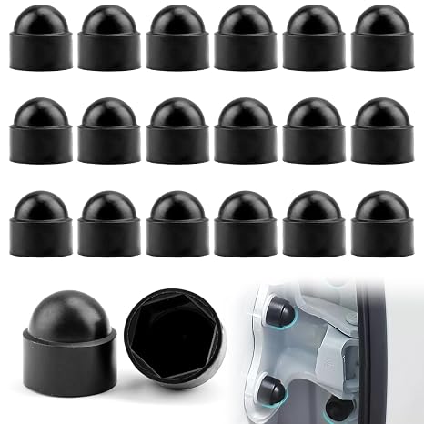 M10 Black Plastic Nut and Bolt, 20 Pcs Hex Nut Cover Dome Screw Caps Covers