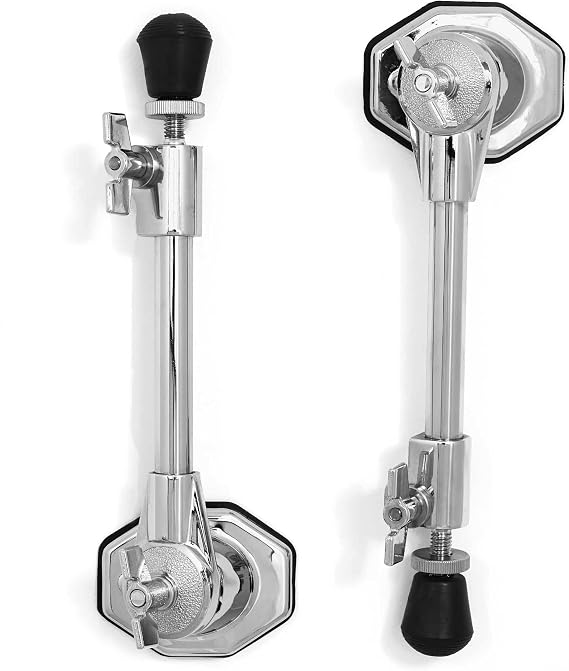 Bass Drum Spurs Pair with Adjustable Angle Mount, 9" Steel Rods (SC-BS4)