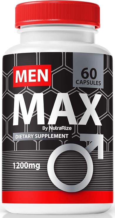 NutraRize Men Max Pills, Premium MenMax Capsules, All-Natural Supplement to Sustain Energy and Support Performance, Official Pastillas Reviews (60 Capsules)