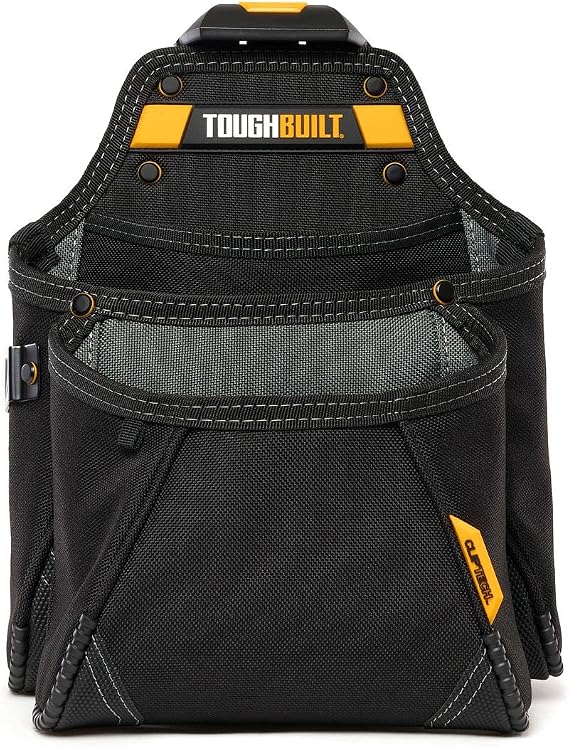 ToughBuilt - Mega Supply Tool Pouch - Multi-Pocket Organizer, Heavy Duty, Deluxe Premium Quality, Durable - 7 Pockets, Hammer Loop - (TB-CT-03-UK)