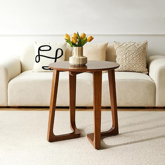 Coffee Table, Rustic End Tables, Farmhouse Accent Furniture for Living Room, Sturdy and Easy Assembly(Size:60x60x63cm(24x24x25inch),Color:Coffee)