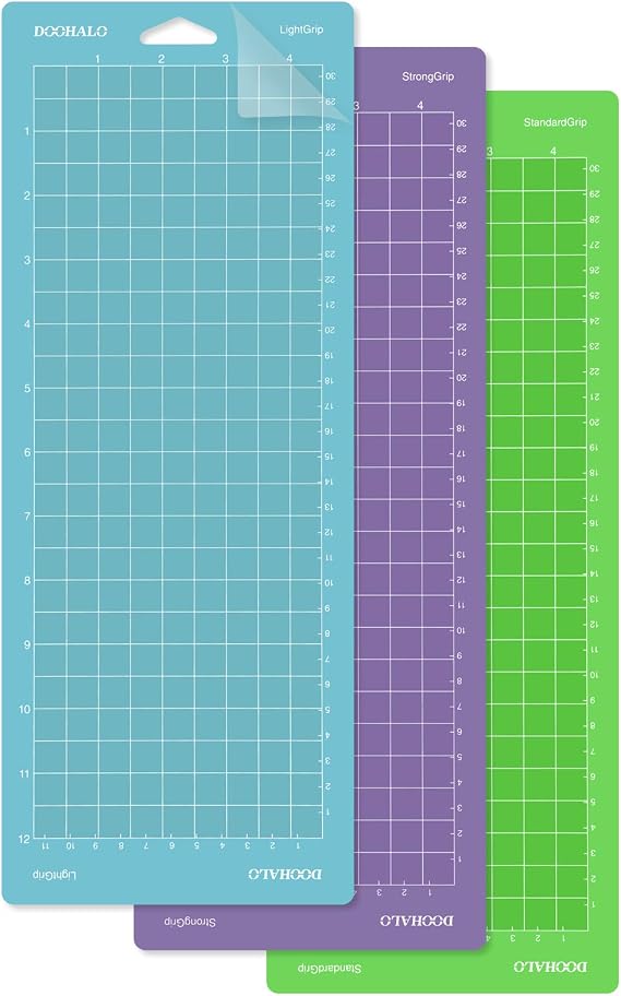DOOHALO Cutting Mat Compatible with Joy Machine 4.5"X12" 4.5"X6.5" Replacement Adhesive Cut Mats Green Purple Blue