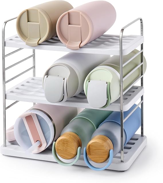 YouCopia UpSpace 9 Water Bottle Organizer, Adjustable Tumbler Cabinet Rack