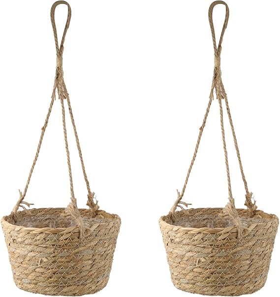 MY MIRONEY 2PCS Hanging Planter Basket, Khaki