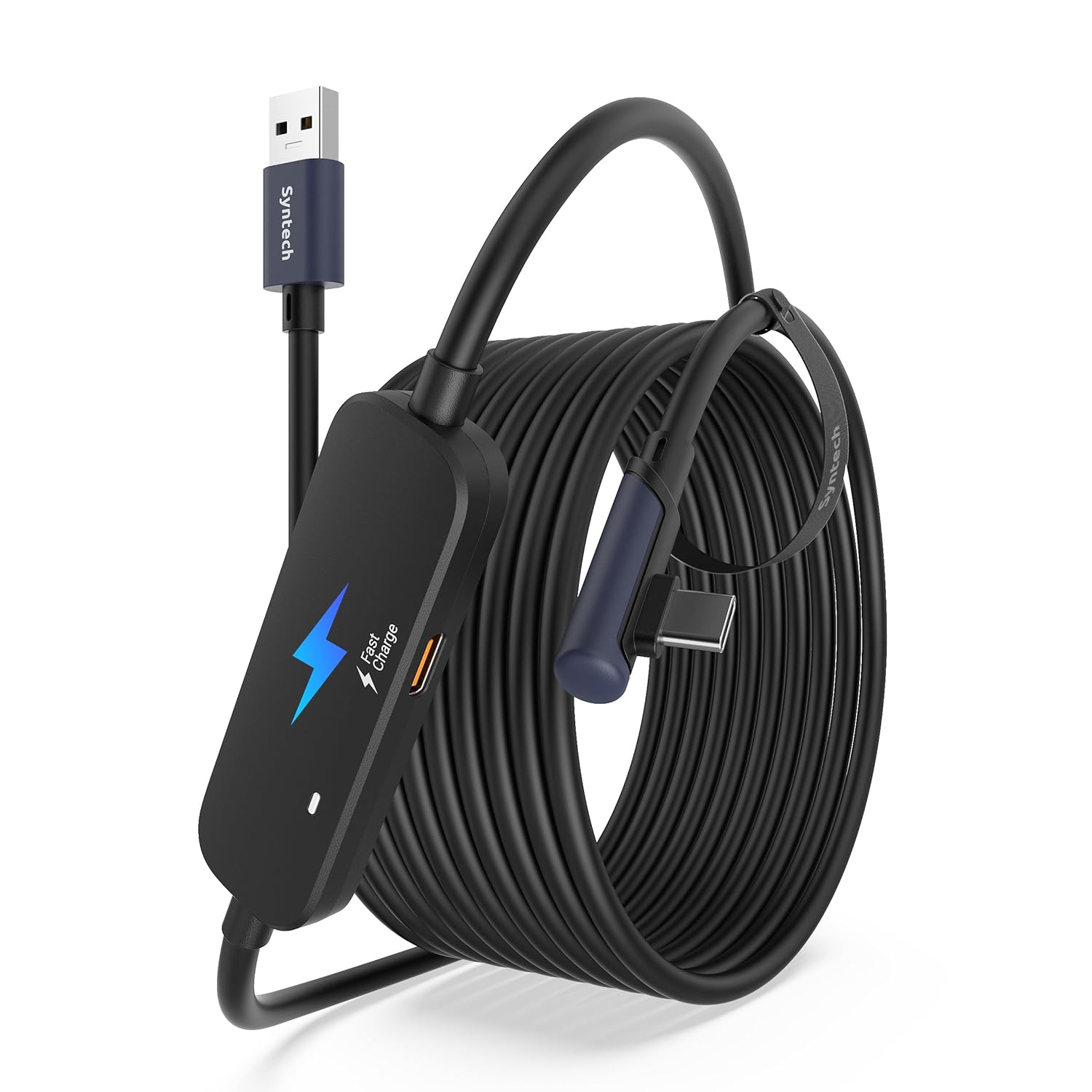 Syntech Şarj ile Bağlantı Kablosu 16FT Meta Quest 3SQuest 3Oculus Quest 2 Aksesuarlarıyla Uyumlu, Ekstra Şarj Portlu USB 3.0 Bağlantı Kablosu, PCSteamVR ve Genişletilmiş Oynanış için, Siyah