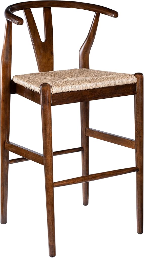 Wishbone Bar Height Kitchen Bar Stool - Cappuccino Finish