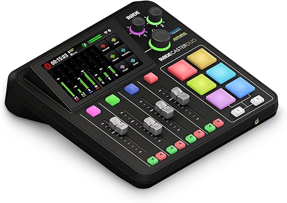 RDE RDECaster Duo Compact All-in-One Audio Production Solution for Podcasting, Streaming, Music Production and Content Creation (Black)