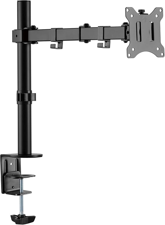 Amer Single LCD Monitor Desk Mount Sty Adjustable/Tilt/Articulating for 1 Screen up to 32" (EZCLAMP), 1 Monitor (up to 32") Desk Clamp
