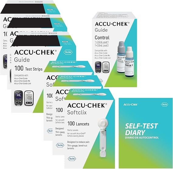Accu-Chek Guide Test Strips and Softclix Lancets Bundle, 300 Strips