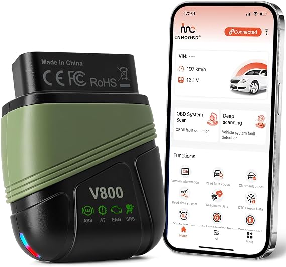 OBD2 Scanner Bluetooth Car Diagnostic Tool with 2026 AI Assistant | Bluetooth 5.1 for iphone/Android, No Subscription, ENG/AT/ABS/SRS Full System Code Reader, Vehicles 1996+ from 44 Brands
