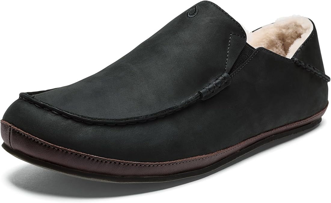 OluKai Moloa Slipper, Men's Premium Leather Slip-On Shoes