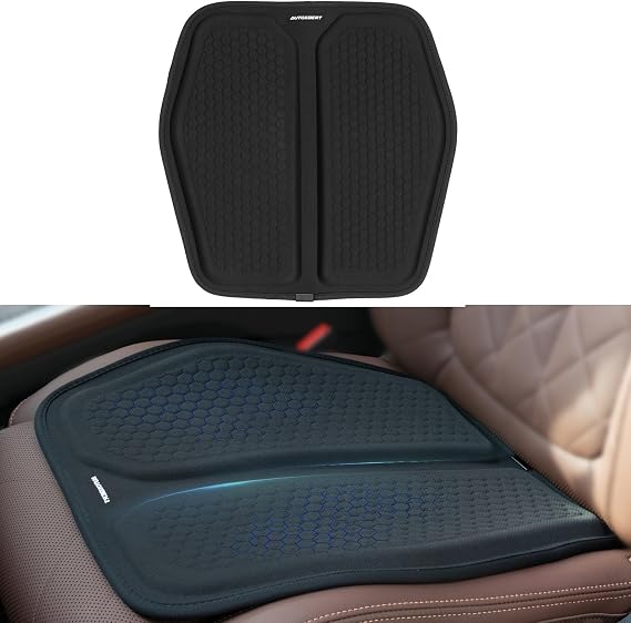 Gel Seat Cushion for Long Sitting,Gel Cushions for Pressure Relief,Breathable Gel Seat Cushion with Non-Slip Cover,Anti-Slip Coccyx Cushion for Tailbone Lower Back Pain(Black)