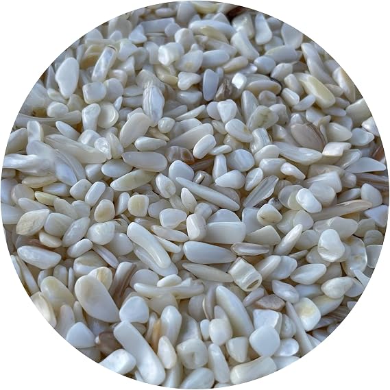 WHOLESALE Natural Semi Tumbled Mother of Pearl Gemstone Chips, Crushed Mini Crystals, Undrilled Crystal Chips (Mother of Pearl, 1 Pound)