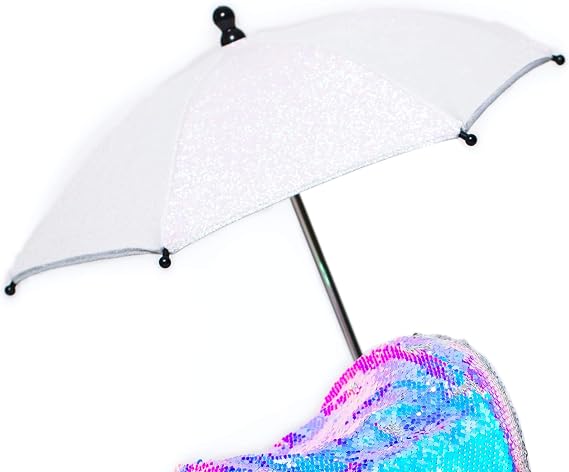 Roma Dolls Pram Parasol, Universal Pram Compatibility, Adjustable Clamp, Stylish & Durable Dolls Umbrella, Baby doll & Dolls Pram Accessories, Ages 3+ (Polly)