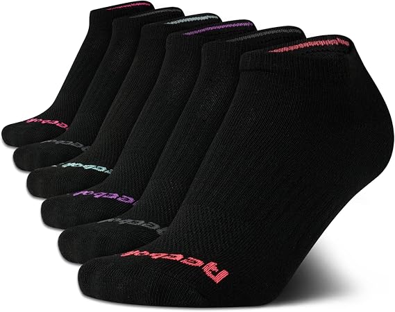 Reebok Womens Low Cut Socks 6 Pack Lightweight Performance Athletic Socks | Performance Stretch, Lightweight and Breathable Toe Seam with Arch Support