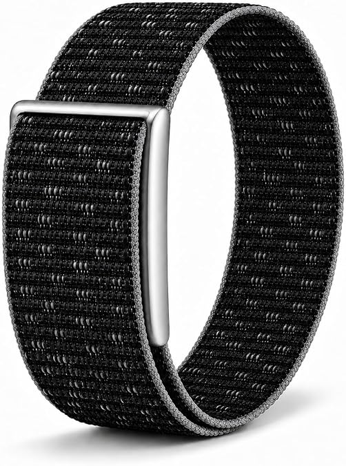 Upgraded Nylon Wristband Compatible with Amazfit Helio Band, Secure Fit Wrist Strap for Running, Training and Intense Workouts, Adjustable Breathable Quick-Dry Replacement Band