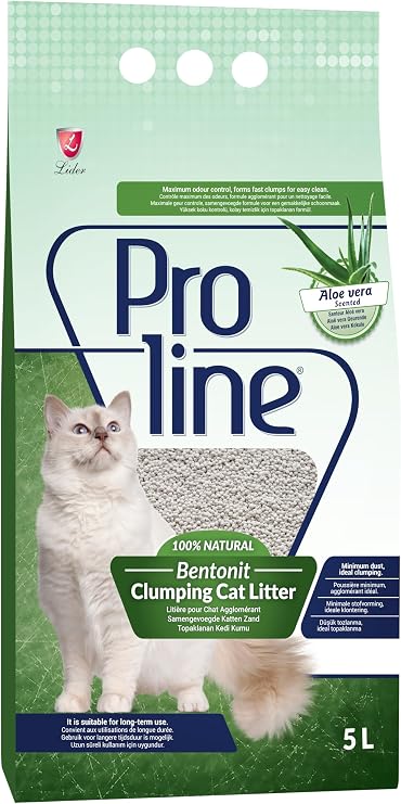 Proline Aloe Vera Topaklanan Doğal Kedi Kumu 5 Lt