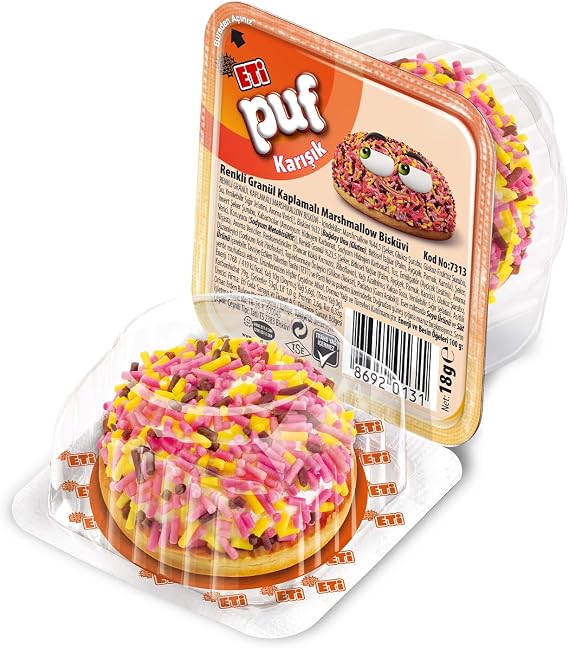Eti Puf Renkli Bisküvi 18 g x 48 Adet