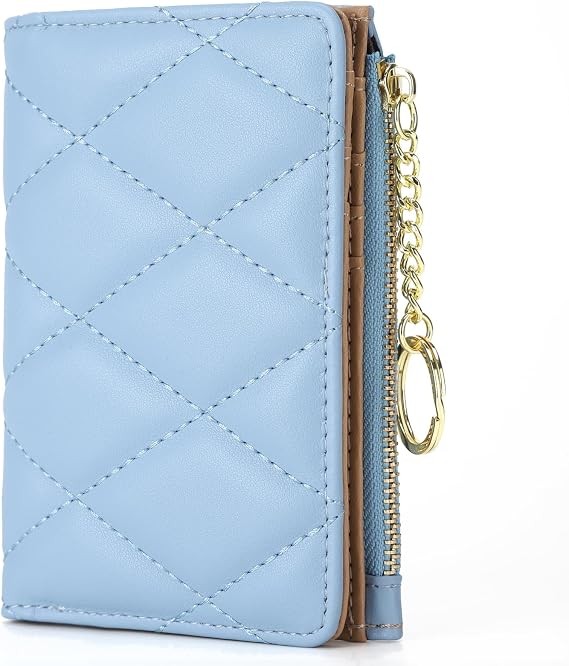 VODIU Women's Short Purse Leather Medium Wallet Leaf Bifold Card Coin Holder Small Purses Buckle Zipper Clutch